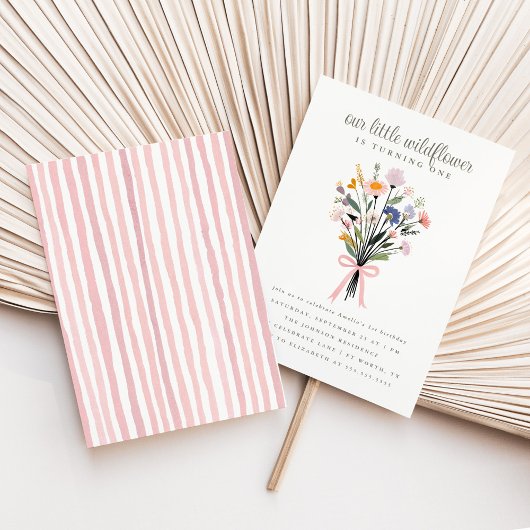 Our Little Wildflower First Birthday Party 招待状