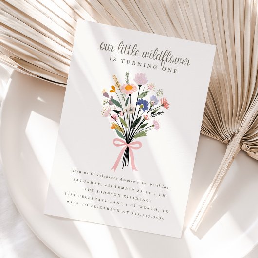 Our Little Wildflower First Birthday Party 招待状