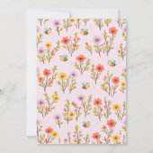 Our Little Wildflower Floral Bee 1st Birthday 招待状 (裏面)