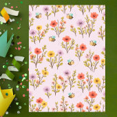 Our Little Wildflower Floral Bee 1st Birthday 招待状