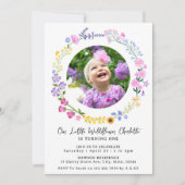 Our Little Wildflower Girl 1st Birthday Photo 招待状 (正面)