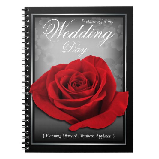 Our Loveバラ- Red Rose'結婚s Planning Diary ノートブック (正面)