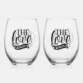 Our Love ステムなしワイングラス (正面)