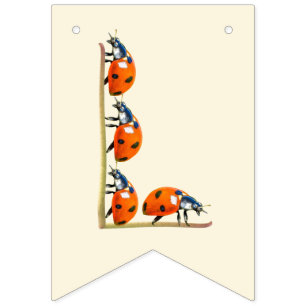 Our Love Bug Ladybug誕生日バナー最初の誕生日 バンティングフラッグ