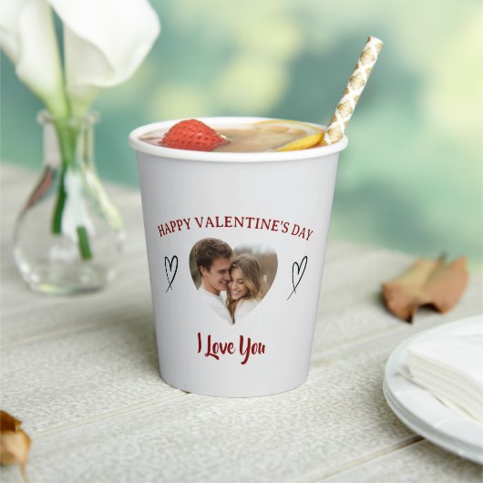 Our Love Custom Photo Valentine’s Day Paper Cup 紙コップ (インサイチュ)