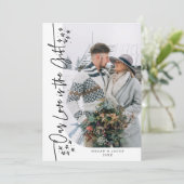 Our Love Gift Christmas新婚フォトホワイト シーズンカード (スタンド正面)