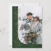 Our Love Gift Christmas Newlywedフォトグリーン シーズンカード (正面)