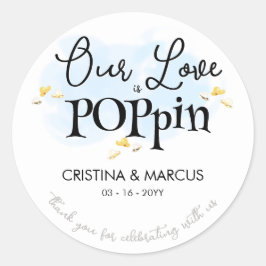 Our Love Is Poppin Popcorn ラウンドシール