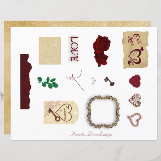 Our Love Junk Journal装飾 (正面/裏面)