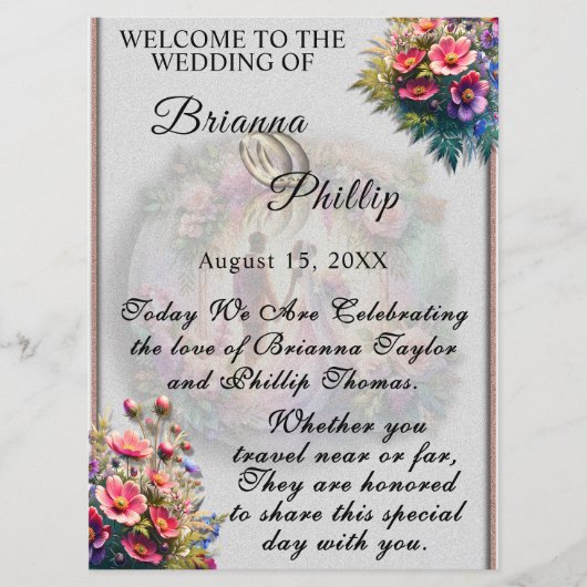 Our Love Reaches The Moon Floral Wedding プログラム (正面)