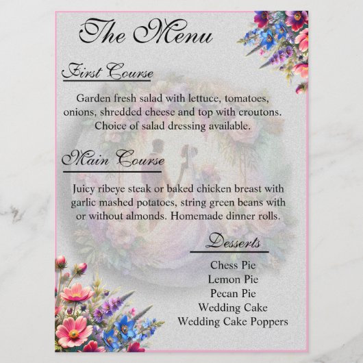 Our Love Reaches The Moon Wedding Menu メニュー (正面)