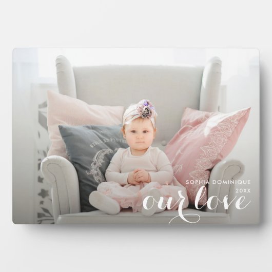 OUR LOVE Script Tabletop Easel写真 フォトプラーク (正面)