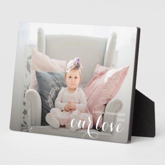 OUR LOVE Script Tabletop Easel写真 フォトプラーク (側面)