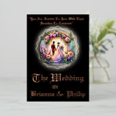 Our Love Shines Brighter Than The Moon Wedding 箔招待状 (立ち正面)