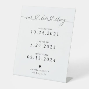 Our Love Storyハートホワイト結婚のタイムライン 台座サイン