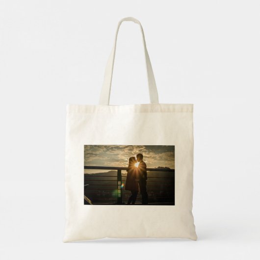 Our Love Story写真結婚式の引き出物ボンボニエール トートバッグ (裏面)