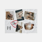 Our Love Story パーソナライズされた Valentines写真 フリースブランケット (正面(横))