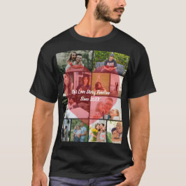 Our Love Story 12 Photo Timeline Couple Collage Tシャツ