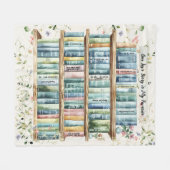 Our Love Story in Books | Customizable Couples フリースブランケット (正面(横))