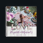 Our Love Story Newlywedsフォトバケットリスト ノートブック<br><div class="desc">美しいパーソナライズされたカップルは装飾的なカバーと2つの文字テンプレートフィールドを持つKeepsake bucket list journal notebookあなたの名とタイトルを必要に応じて追加。新婚の結婚贈り物や結婚夫婦の贈り物が一緒に生活を計画し与えて夫に贈ること、またはその逆に素敵な贈り物を結婚した作る。ジャーナリン違うグ用の他の並んだ写真を追加するためのプレーンなページを持っているいくつかのスタイルと両方の組み合わせがある！これは思慮深い個人的な贈り物であり、あなたの冒険を計画し、どのように行ったかの詳細で達成する彼らをチクタクにチェックするために使用することができる。おもしろいを持って、利用可能な多くのスタイルをチェックアウト。</div>