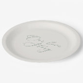 Our Love Story Sage Green Wedding Plates ペーパープレート (アングル)