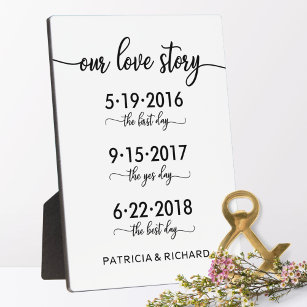 Our Love Story Special Datesタイムライン結婚のサイン フォトプラーク