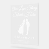 Our Love Story Starts Here Wedding Welcome アクリルサイン (傾斜)