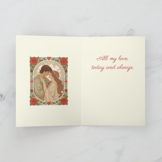 Our Love Timeless And True Romantic Illustration カード (内部)