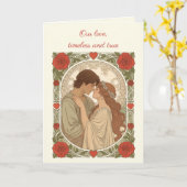 Our Love Timeless And True Romantic Illustration カード (黄色い花)