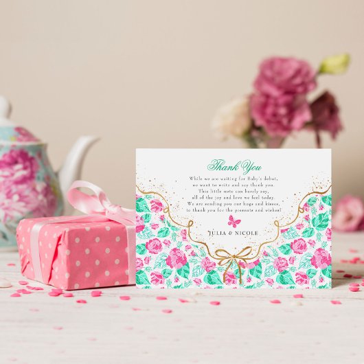 Our Lovely One Baby Shower サンキューカード