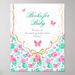 Our Lovely One Baby Shower Books for Baby Sign ポスター