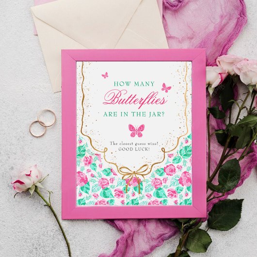 Our Lovely One Baby Shower Game Sign ポスター