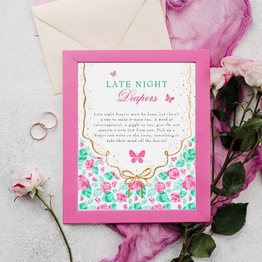 Our Lovely One Late Night Diapers Game Sign ポスター