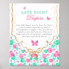 Our Lovely One Late Night Diapers Game Sign ポスター