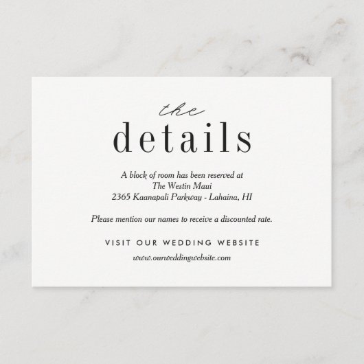 Our Love's 結婚詳細エンクロージャカード エンクロージャーカード (正面)