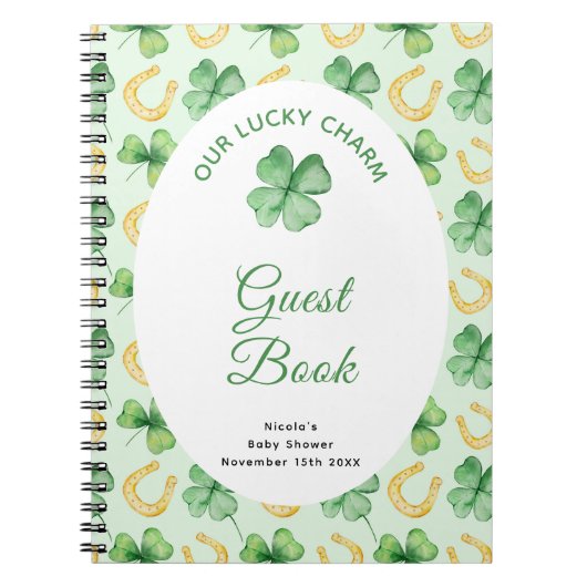Our Lucky Charm St Patrick Baby Shower Guest Book ノートブック (正面)