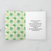 Our Lucky Charm St Patrick's Baby Shower サンキューカード (内部)