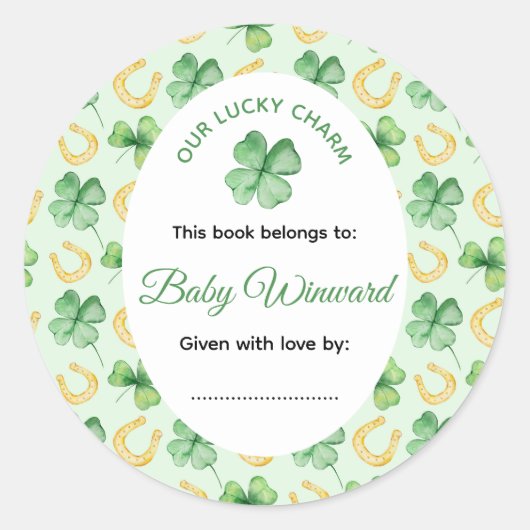Our Lucky Charm St Patrick's Baby Shower ラウンドシール (正面)