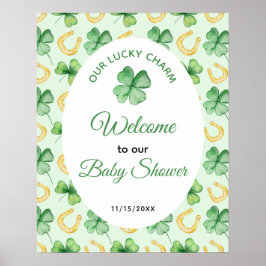 Our Lucky Charm St Patrick's Baby Shower Welcome ポスター