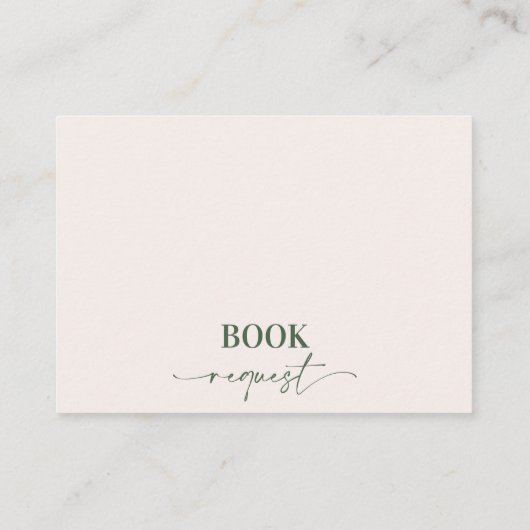 Our Main Squeeze赤ちゃんシャワーブックリクエストの挿入 名刺 (裏面)