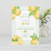  Our Main Squeeze Lemon 1st Birthday Invitation 招待状 (スタンド正面)