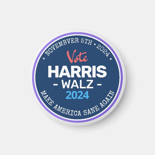 Our Make America Sane Again Harris Walz 2024 マグネット (正面)
