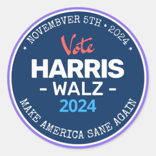 Our Make America Sane Again Harris Walz 2024 ラウンドシール