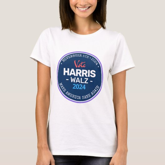 Our Make America Sane Again Harris Walz 2024 Tシャツ (正面)
