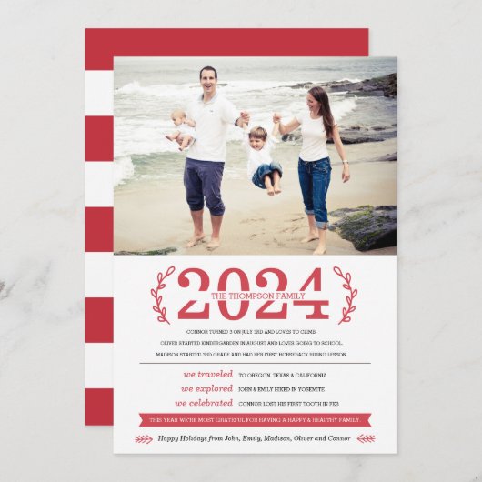 Our Memories Holiday Photo Card 招待状 (正面/裏面)