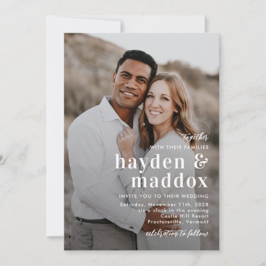 Our Momentフォトシンプルエレガント結婚式招待状 招待状 (正面)