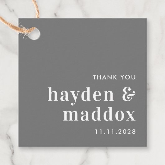 Our Moment編集可能カラー結婚式の引き出物ラベル フェイバータグ (正面)