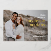 Our Moment 実在 FOILフォト結婚式招待状 箔招待状 (正面)