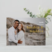 Our Moment 実在 FOILフォト結婚式招待状 箔招待状 (立ち正面)