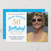 OUR MOM'S 50誕生日 – 写真パーティの招待状 招待状 (正面/裏面)